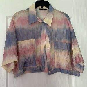 tie die zara top